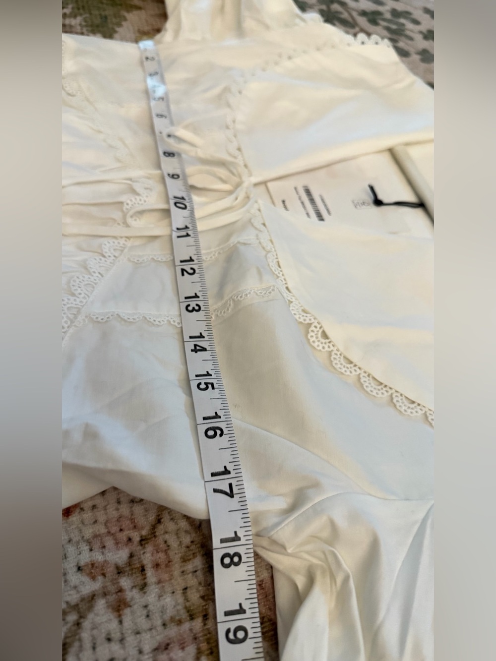NEW Reformation Renna Top, lace sailor collar, white cotton poplin, size 4 - Picture 13 of 16